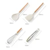 White Silicone Utensil Set Wooden Handle