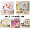 Random 3pcs Ceramic Bowl Set With Lid