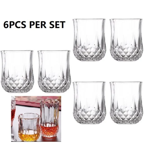 Crystal Diamond Drinking Glass 6pcs