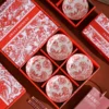 Japanese Red Rose Ceramic Bowl Set