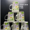 Floral Glass Mug Set 240ml 6pcs W7.8cm H10cm