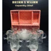 Turkish Coffee Glass Mug Saucer Set 6pcs W5.5cm H8.2cm