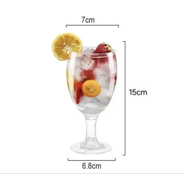Water Goblet Wine Glass Set 6pcs W7cm H15cm