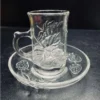 Turkish Coffee Glass Mug Saucer Set 6pcs W5.5cm H8.2cm