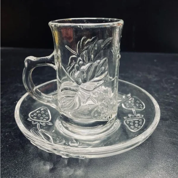 Turkish Coffee Glass Mug Saucer Set 6pcs W5.5cm H8.2cm