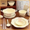 Korean Embossed Bow Tableware Set