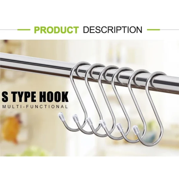 5PCS S Shape Stainless Steel Hook Hanger