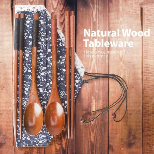 Japanese Wooden Cutlery Set