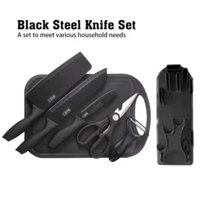 7 in 1 Black Steel Knife Set