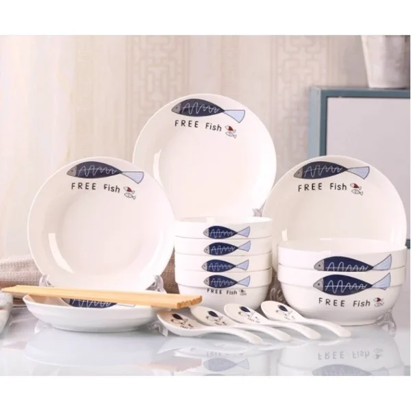 LITTLEFOOT 24pcs Ceramic Tableware Set