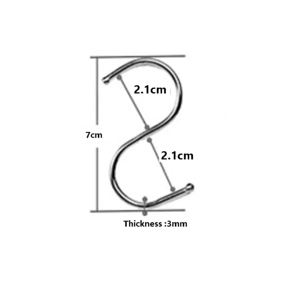 S Shape Stainless Steel Hook Hanger L7cm W2.1cm