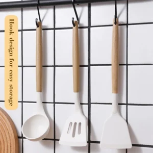 3PCS White Silicone Utensil Set